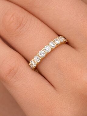 14K Gold Eternity Ring 2tcw Created Diamond Size6 Band
